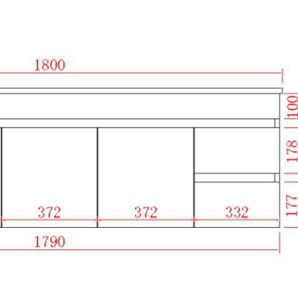 Evie Double Bowl Wall Hung Vanity 1800