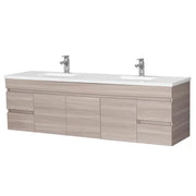 Evie Double Bowl Wall Hung Vanity 1800 - Aqualux Bathrooms- Poseidon