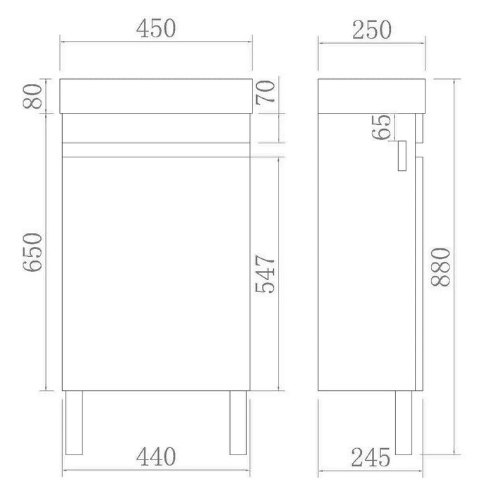 Evie Mini Freestanding Vanity 450