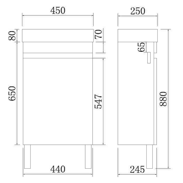 Evie Mini Freestanding Vanity 450