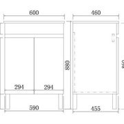 Evie Single Bowl Freestanding Vanity 600 - Aqualux Bathrooms- Poseidon