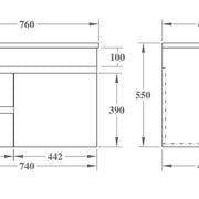 Evie Single Bowl Wall Hung Vanity 750 - Aqualux Bathrooms- Poseidon