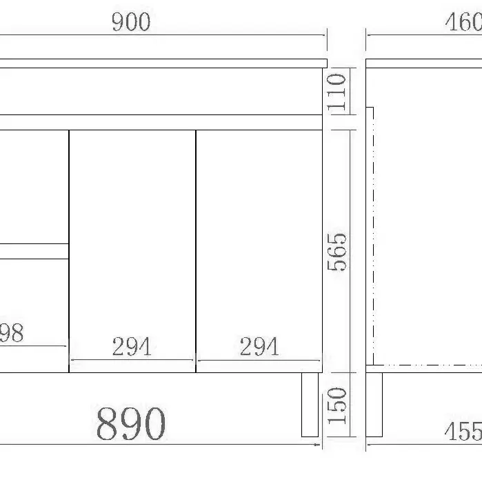 Evie Single Bowl Freestanding Vanity 900 - Aqualux Bathrooms- Poseidon