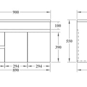 Evie Single Bowl Wall Hung Vanity 900 - Aqualux Bathrooms- Poseidon