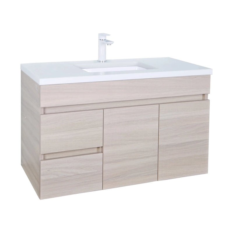 Evie Single Bowl Wall Hung Vanity 900 - Aqualux Bathrooms- Poseidon