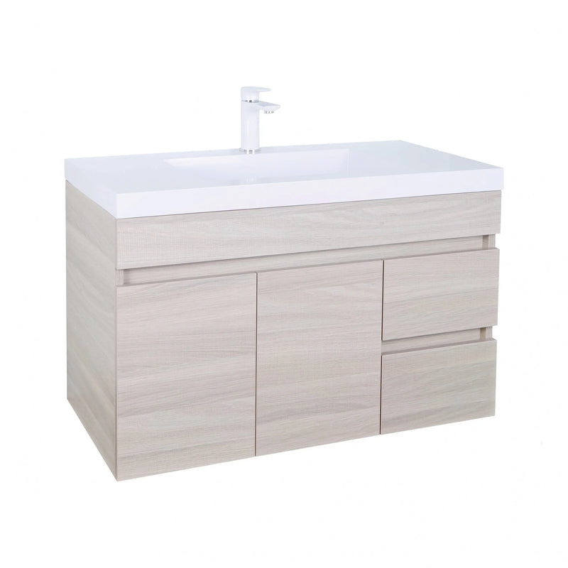 Evie Single Bowl Wall Hung Vanity 900 - Aqualux Bathrooms- Poseidon