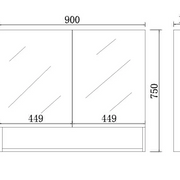 Fremantle Double Doors Shaving Cabinet 900mm - Aqualux Bathrooms- Poseidon