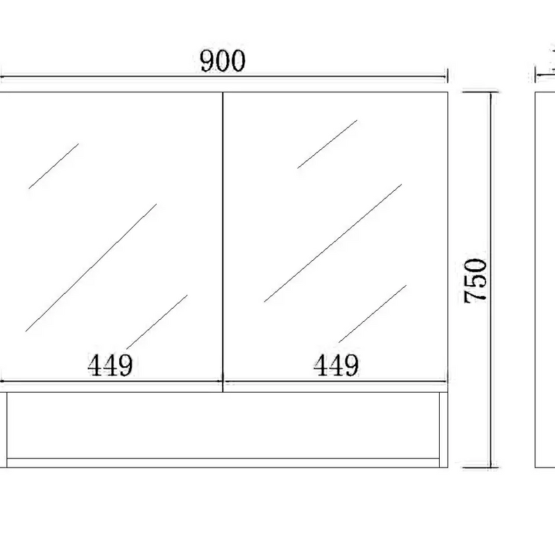 Fremantle Double Doors Shaving Cabinet 900mm - Aqualux Bathrooms- Poseidon