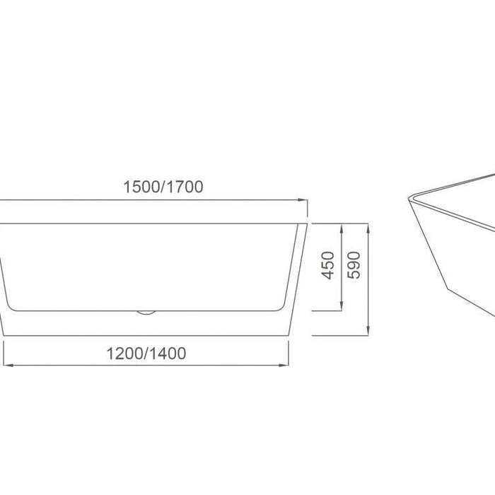 FORTUNA Back To Wall Bathtub 1500/1700mm