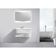 Belbagno - Belbagno Formica wall hung Vanity 900mm -  Gloss White - Aqualux Bathrooms
