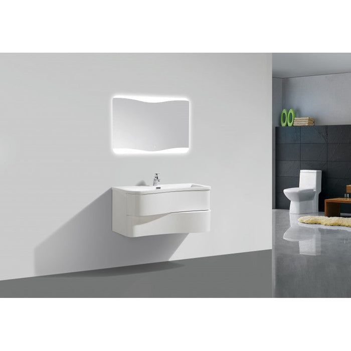 Belbagno Formica wall hung Vanity 900mm -  Gloss White