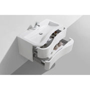 Belbagno - Belbagno Formica wall hung Vanity 900mm -  Gloss White - Aqualux Bathrooms