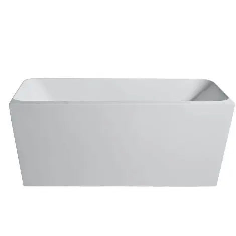 Fortuna 1500 Back To Wall Gloss White Bathtub - Aqualux Bathrooms- Mercio