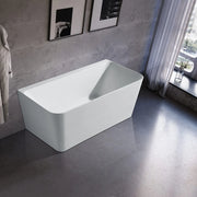 Fortuna 1500 Back To Wall Gloss White Bathtub - Aqualux Bathrooms- Mercio