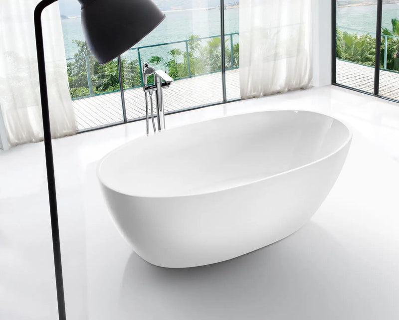 ABS Riva - Riva Fanta Oval Freestanding 1700mm - Gloss White - Aqualux Bathrooms