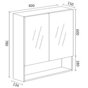 LUNA Shaving Cabinet - Rock Cemento - Aqualux Bathrooms- Mercio