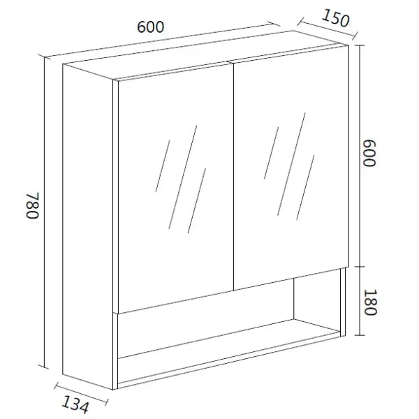 LUNA Shaving Cabinet - Rock Cemento