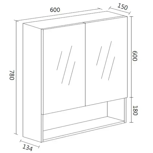 LUNA Shaving Cabinet - Canyon Oak - Aqualux Bathrooms- Mercio