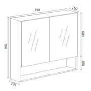 LUNA Shaving Cabinet - Canyon Oak - Aqualux Bathrooms- Mercio