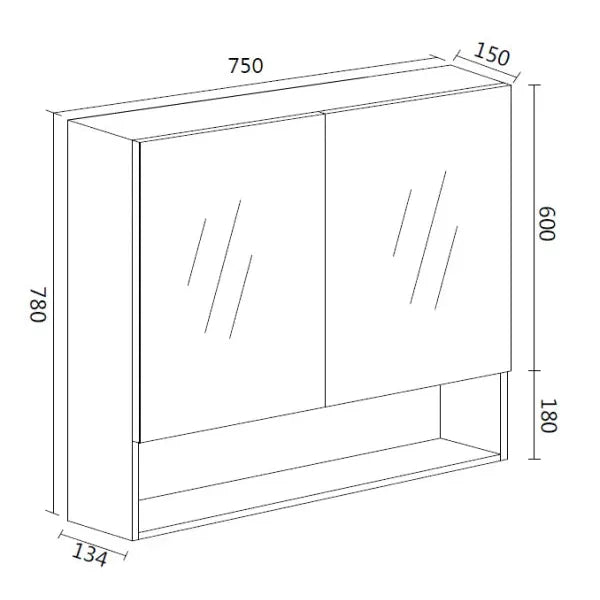 LUNA Shaving Cabinet - Rock Cemento