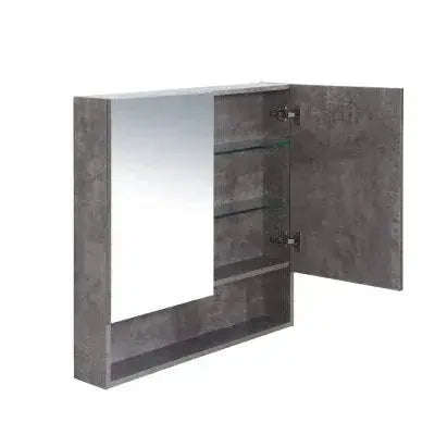 LUNA Shaving Cabinet - Rock Cemento - Aqualux Bathrooms- Mercio