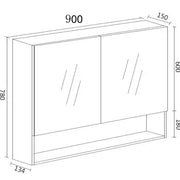 LUNA Shaving Cabinet - Rock Cemento - Aqualux Bathrooms- Mercio