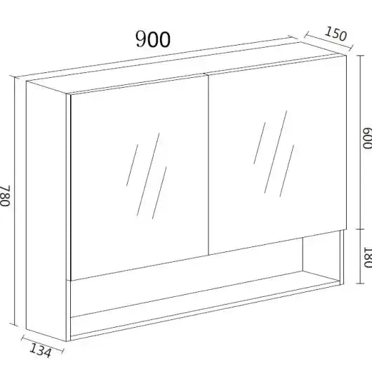 LUNA Shaving Cabinet - Rock Cemento - Aqualux Bathrooms- Mercio