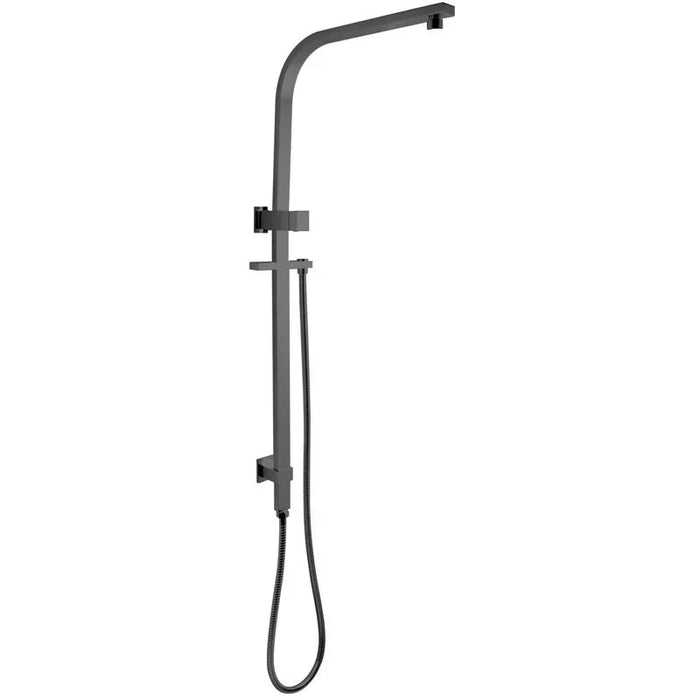 Square Gun Metal Grey Shower Station without Shower Head and Handheld Shower(PVC Hose)