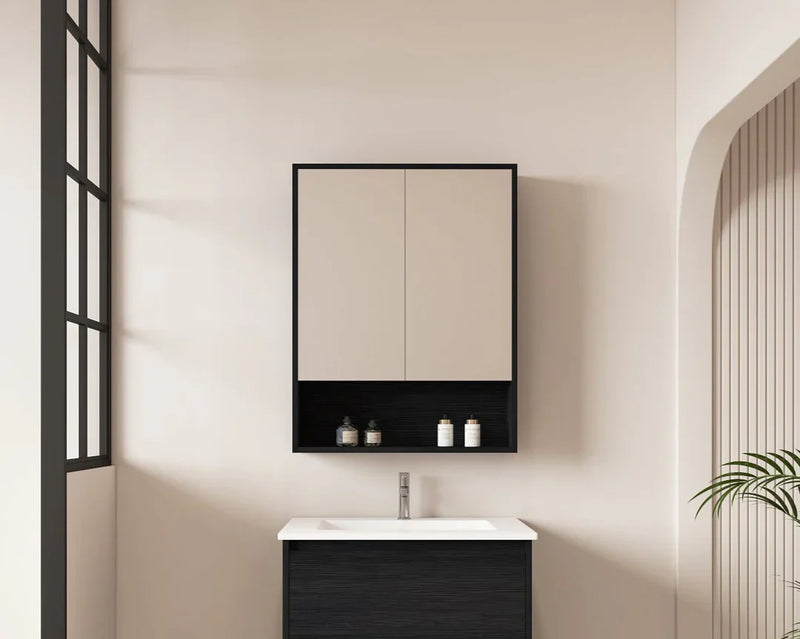 Mercio -  Hera Shaving Cabinet 60cm Black Oak