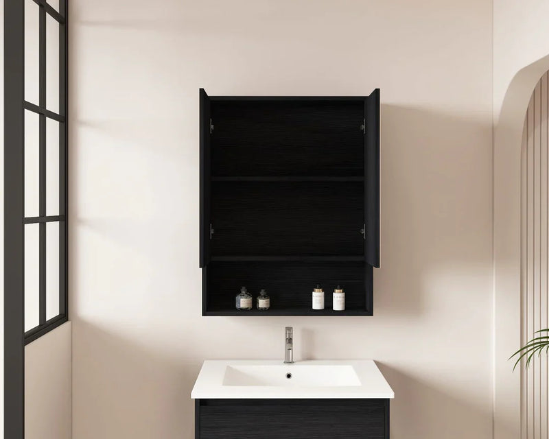 Mercio -  Hera Shaving Cabinet 60cm Black Oak