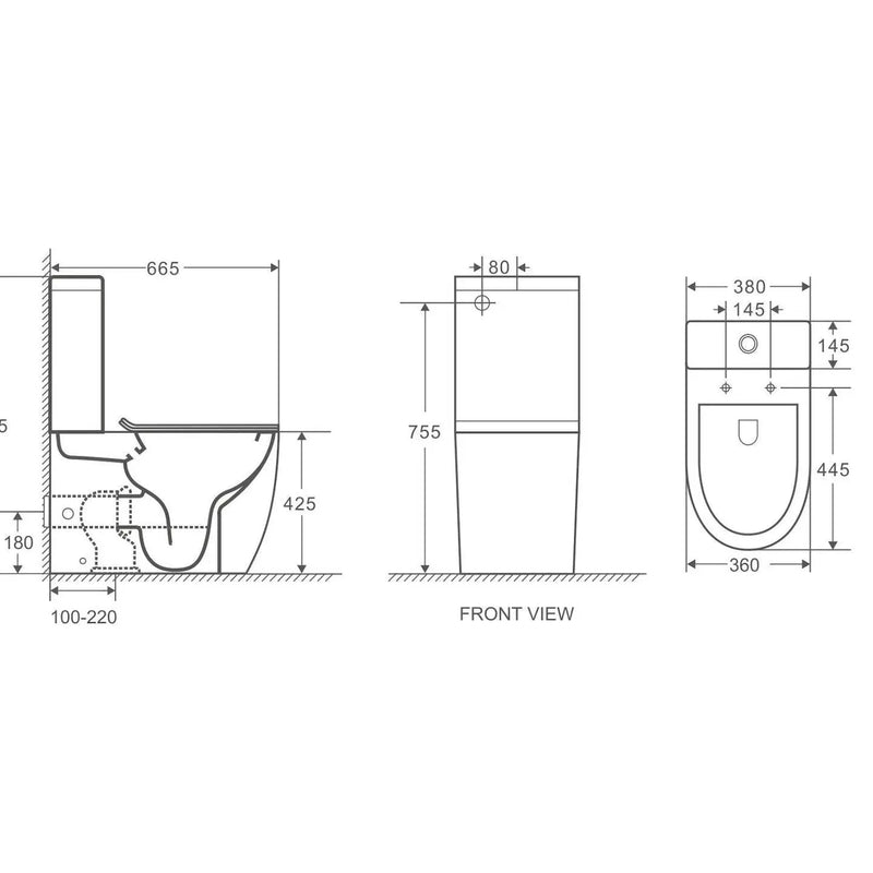 Mercio Hani Back To Wall Toilet Suite - Aqualux Bathrooms- Mercio