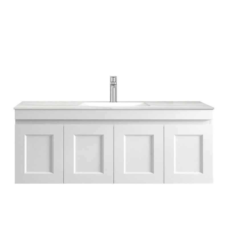 Otti Hampton Mark Ii Matte White 1200mm Single Bowl Wall Hung Vanity