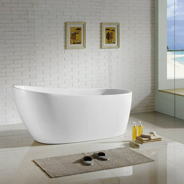 Hamilton 1700mm High Back Designer Freestanding Bathtub In Gloss White Finish 