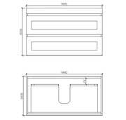 ABS Riva - Riva Hawaii Wall Hung Vanity 750mm - Matt White - Aqualux Bathrooms