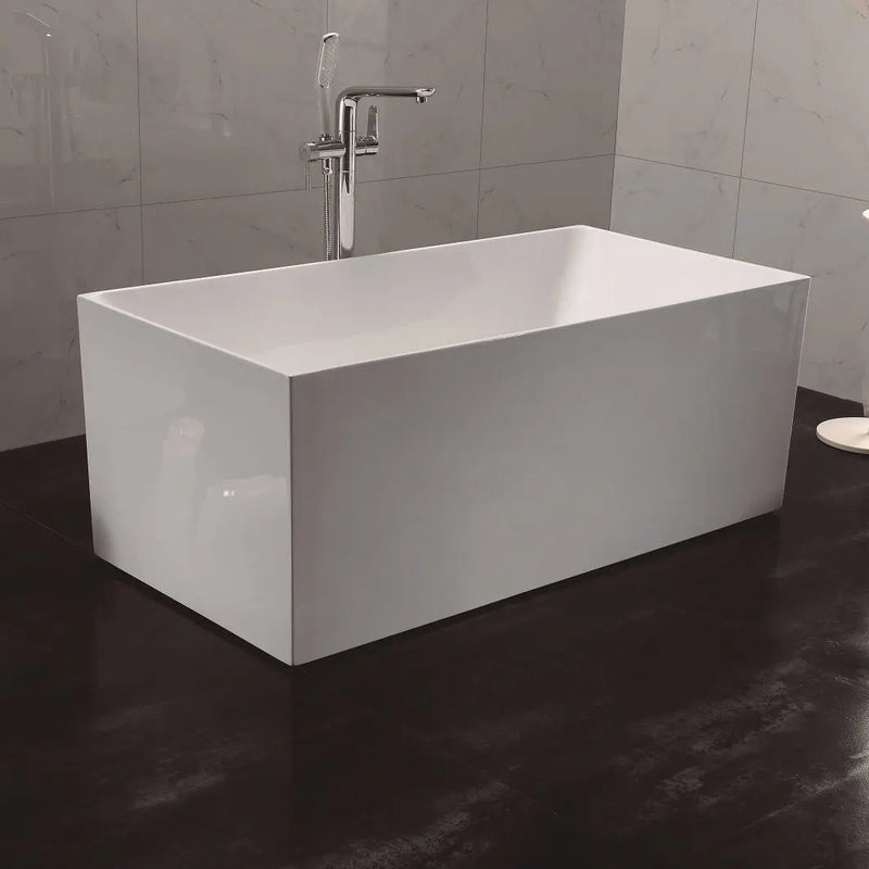 ORTA Multi-Fix Freestanding Gloss White Bathtub - Aqualux Bathrooms- Mercio