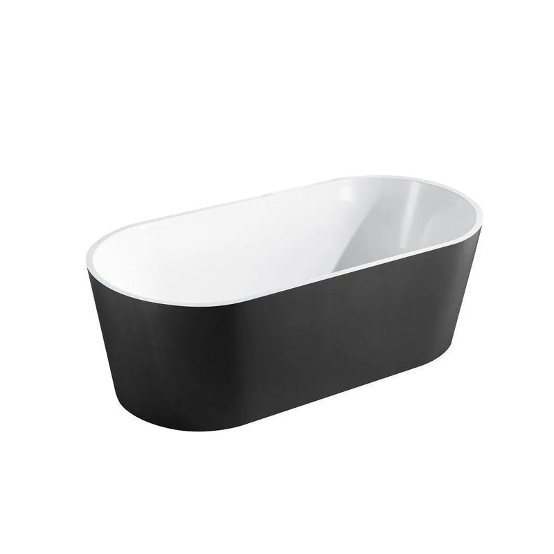 ISEO Black & White Freestanding Bathtub - Aqualux Bathrooms- Mercio