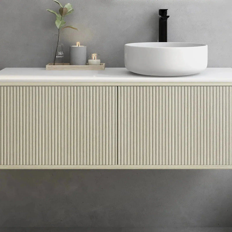 Bellevue Wall Hung Ensuite Vanity 1200 (Coastal Oak) - Aqualux Bathrooms- Poseidon