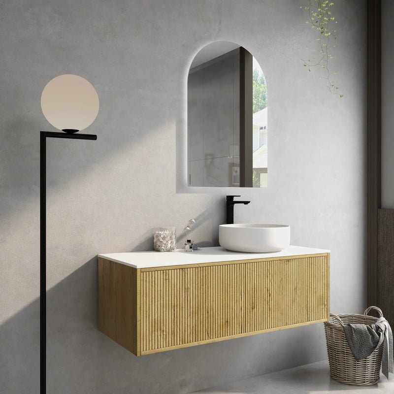 Bellevue Wall Hung Ensuite Vanity 1200 (Prime Oak) - Aqualux Bathrooms- Poseidon