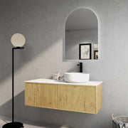 Bellevue Wall Hung Standard Vanity 1200 (Prime Oak) - Aqualux Bathrooms- Poseidon