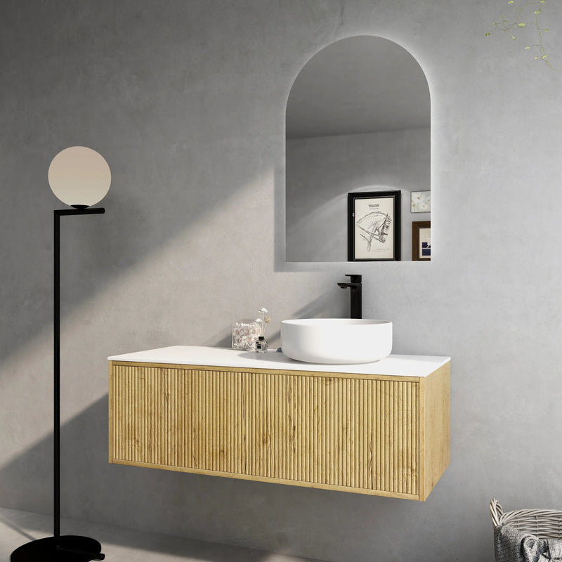 Bellevue Wall Hung Ensuite Vanity 1200 (Prime Oak) - Aqualux Bathrooms- Poseidon
