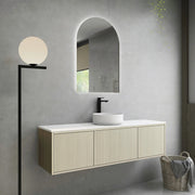 Bellevue Wall Hung Standard Vanity 1200 (Coastal Oak/Single Bowl) - Aqualux Bathrooms- Poseidon