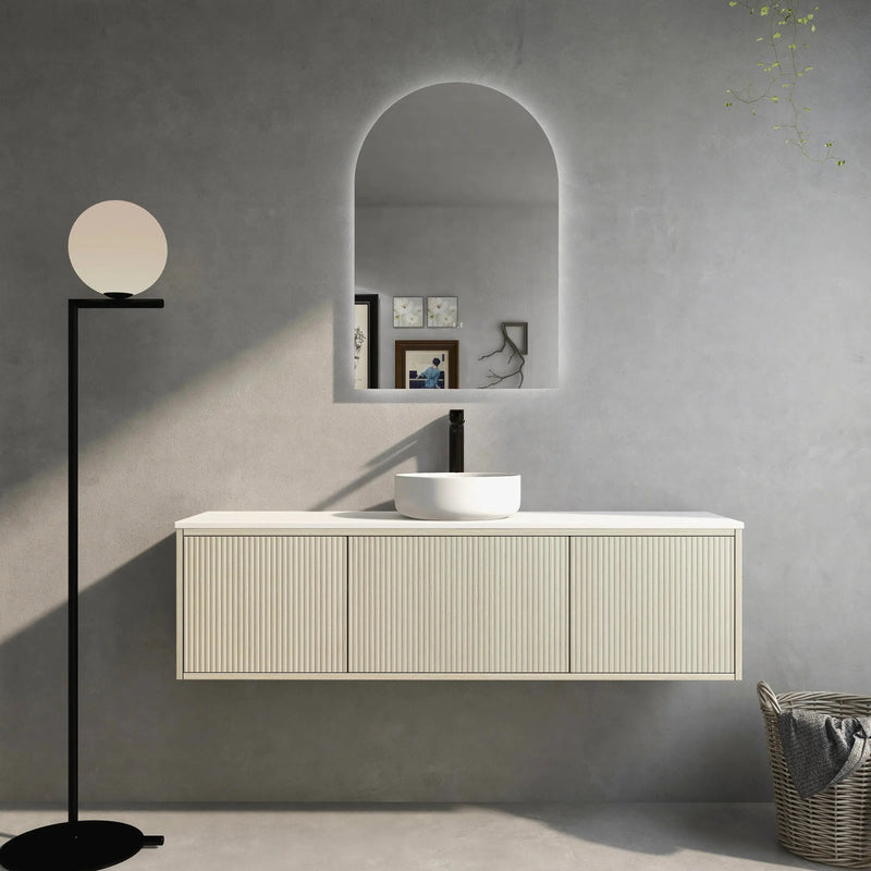 Bellevue Wall Hung Standard Vanity 1200 (Coastal Oak/Single Bowl) - Aqualux Bathrooms- Poseidon
