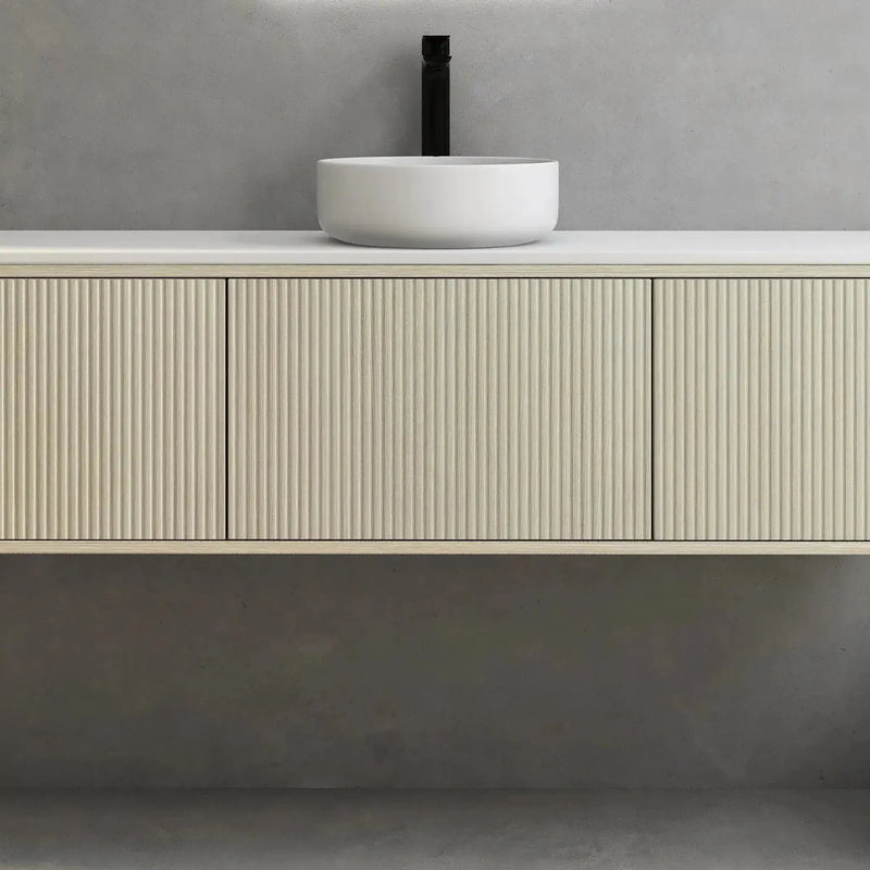 Bellevue Wall Hung Standard Vanity 1200 (Coastal Oak/Single Bowl) - Aqualux Bathrooms- Poseidon