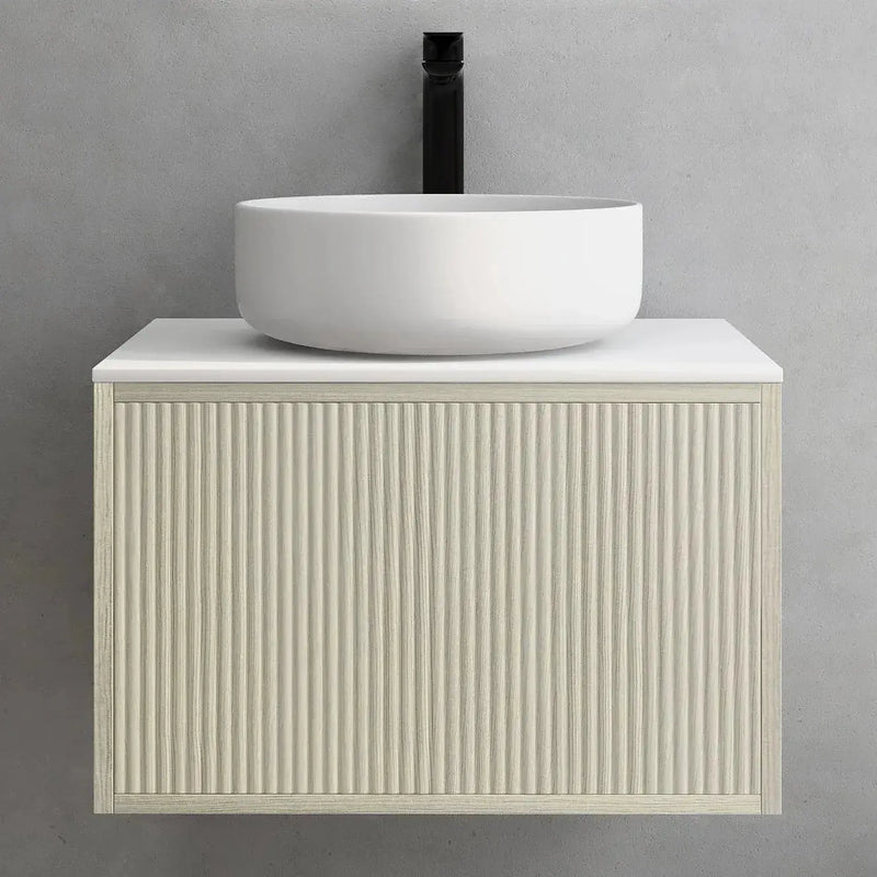 Bellevue Wall Hung Ensuite Vanity 600 (Coastal Oak) - Aqualux Bathrooms- Poseidon