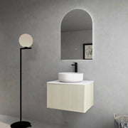 Bellevue Wall Hung Standard Vanity 600 (Coastal Oak) - Aqualux Bathrooms- Poseidon