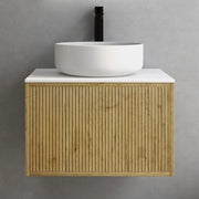 Bellevue Wall Hung Ensuite Vanity 600 (Prime Oak) - Aqualux Bathrooms- Poseidon