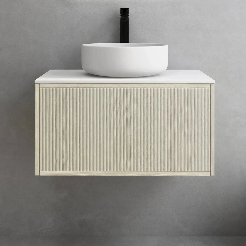 Bellevue Wall Hung Standard Vanity 750 (Coastal Oak) - Aqualux Bathrooms- Poseidon