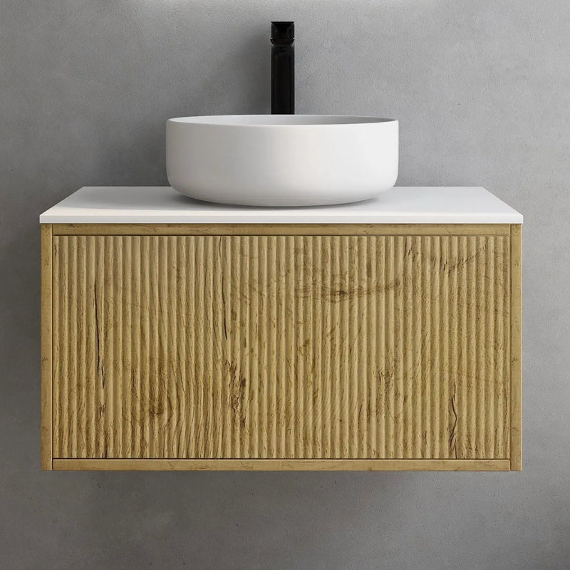 Bellevue Wall Hung Ensuite Vanity 750 (Prime Oak) - Aqualux Bathrooms- Poseidon