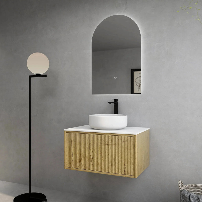 Bellevue Wall Hung Standard Vanity 750 (Prime Oak) - Aqualux Bathrooms- Poseidon
