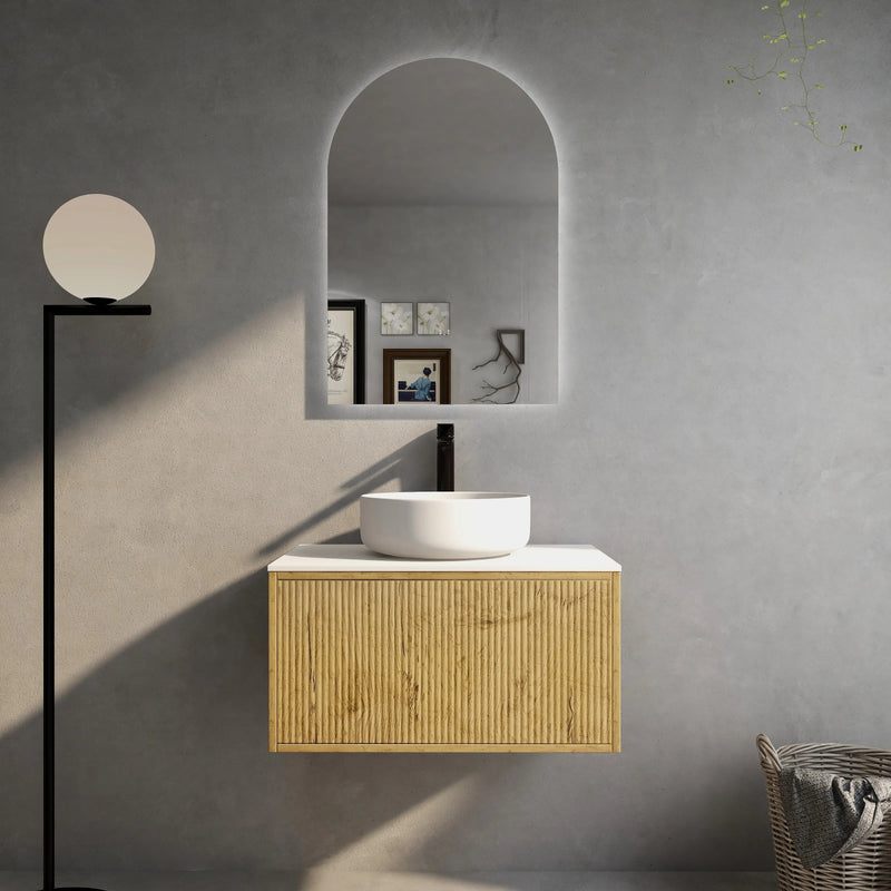 Bellevue Wall Hung Standard Vanity 750 (Prime Oak) - Aqualux Bathrooms- Poseidon